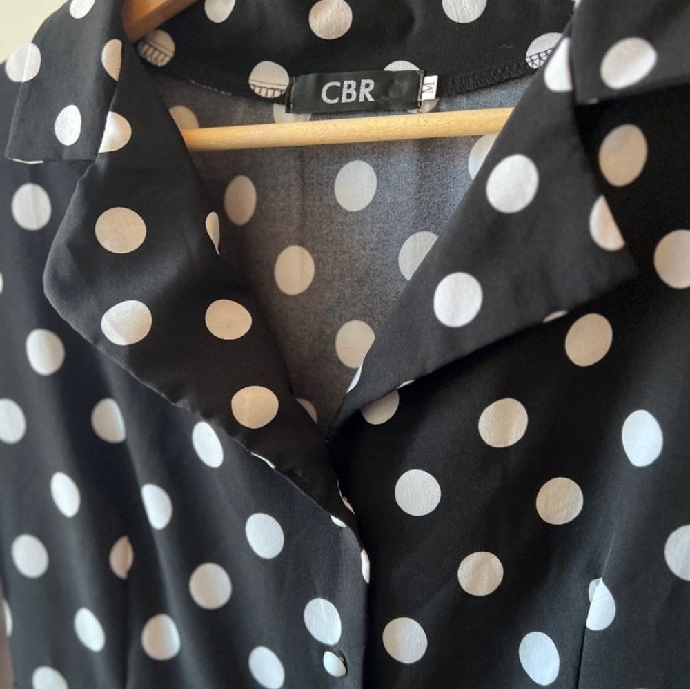 CBR Black & White Polka Dot Romper L - Picture 8 of 9